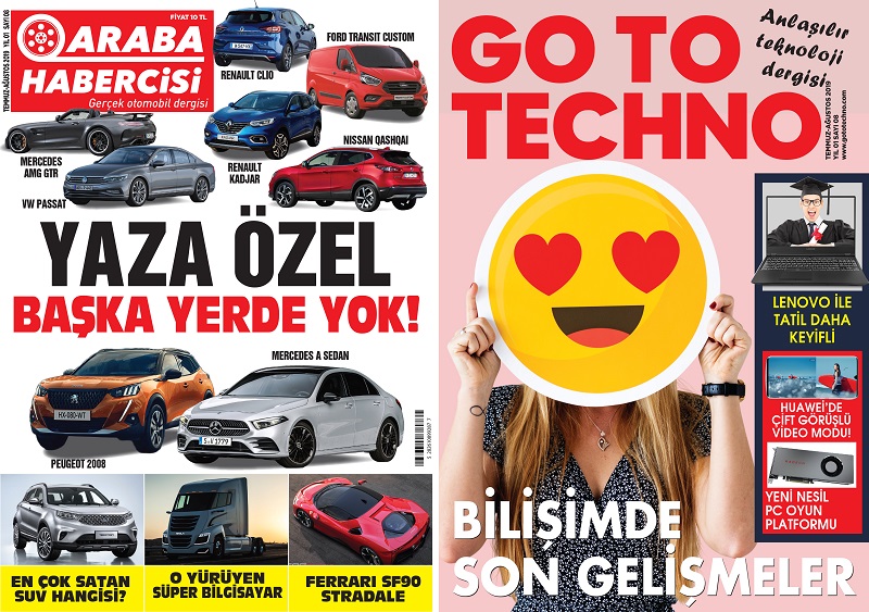 Araba Habercisi ve GoToTechno Dergisi Temmuz Sayısı Dergiliklerde
