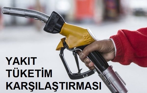 Yakıt tüketim karşılaştırması.