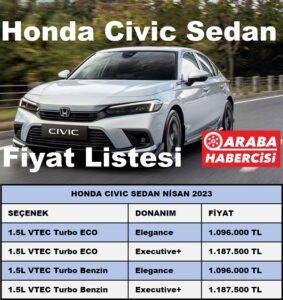 Honda Civic Fiyat Listesi Nisan 2023