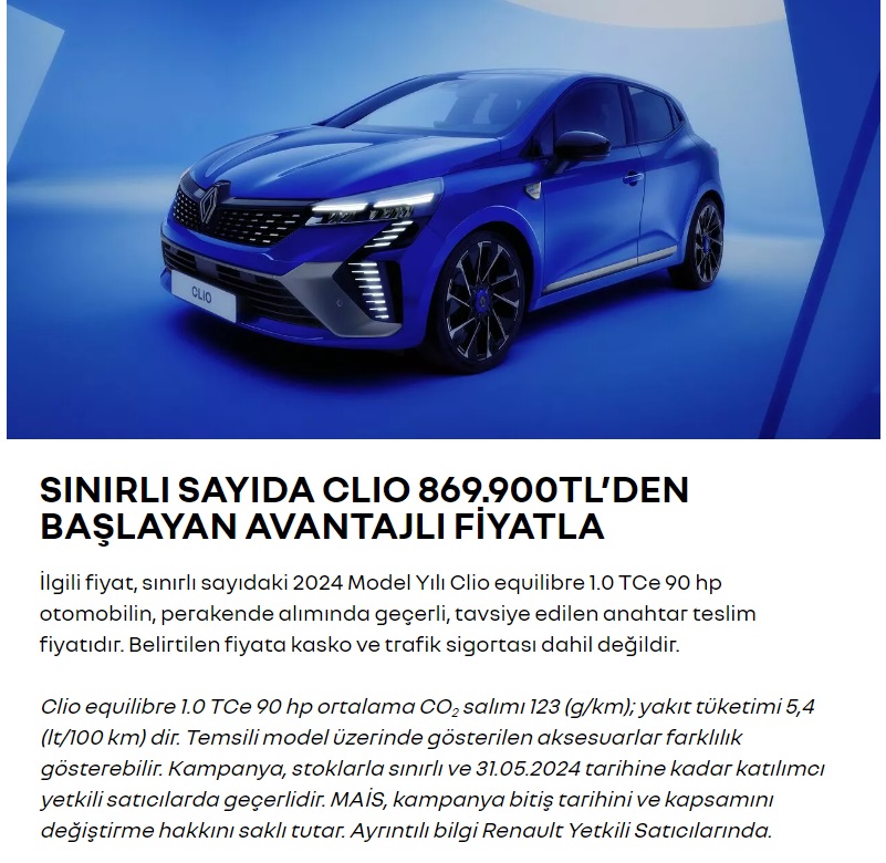 Renault Clio Kampanya 0 km 2024.