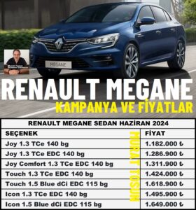 Renault Megane Fiyat Listesi Haziran 2024