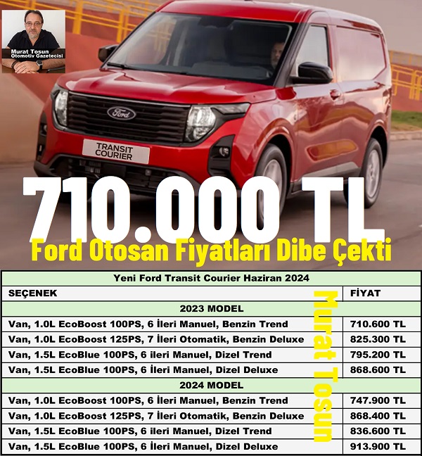 Yeni Ford Transit Courier Fiyatları 2024