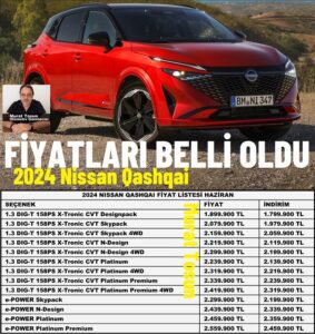 Yeni Nissan Qashqai Fiyat Listesi 2024